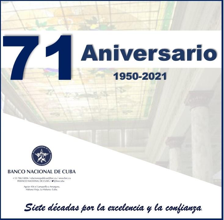 Imagen relacionada con la noticia :71 Aniversario de Banco Nacional de Cuba